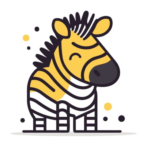 Zebra icon. Vector illustration in flat style. Isolated on white