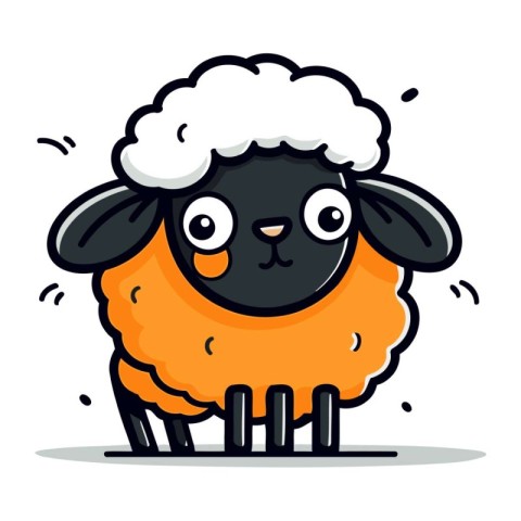 Cute Sheep Cartoon Vector Illustration. Cute Cartoon Sheep Chara