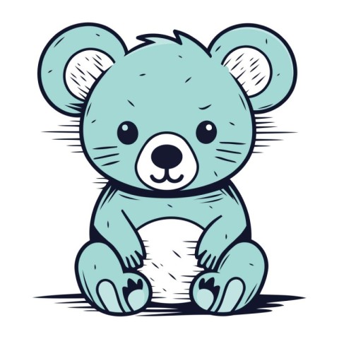 Cute cartoon bear. Vector illustration of a cute cartoon bear.