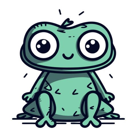 Cute cartoon frog. Vector illustration. Isolated on white backgr