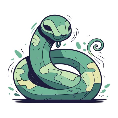 Illustration of snake in cartoon style. Vector illustration of s