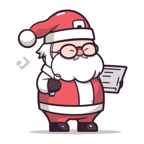 Santa Claus Cartoon Mascot Character Vector Illustration. Santa