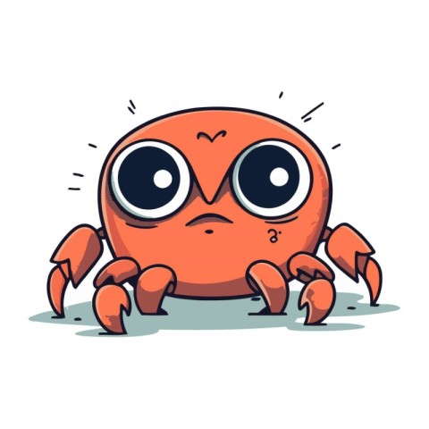 Cute cartoon crab. Vector illustration. Isolated on white backgr