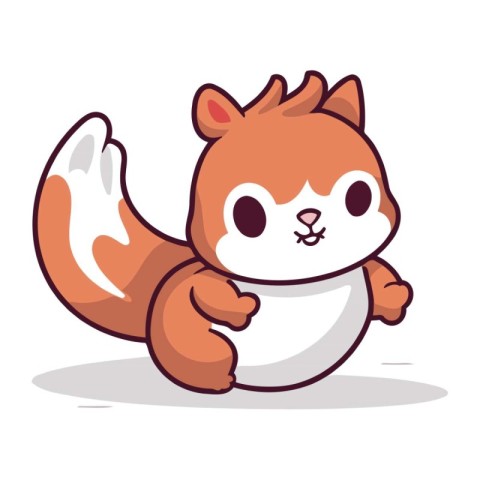 Cute squirrel cartoon on white background. Animal character desi