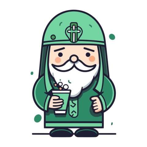 Saint Patricks Day Cartoon Character Vector Illustration. St Pat