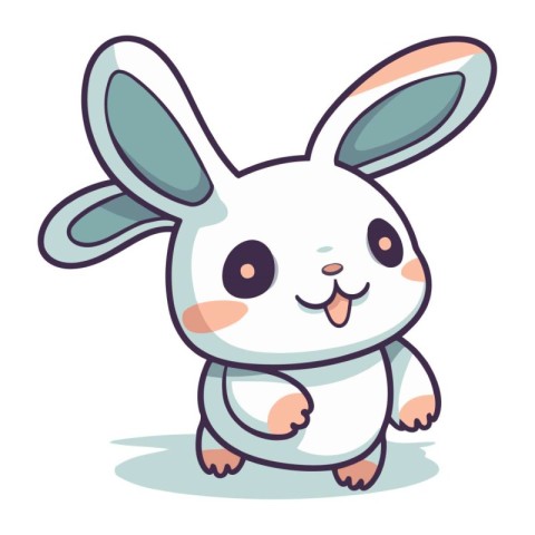 Cute bunny cartoon character vector illustration. Cute cartoon r