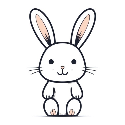 Cute cartoon bunny vector illustration. Cute little rabbit chara