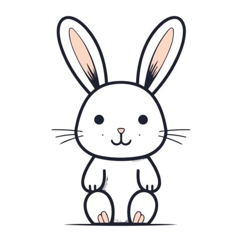 Cute cartoon bunny vector illustration. Cute little rabbit chara