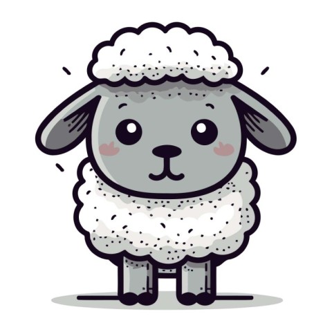 Cute sheep character design. Cute cartoon sheep vector illustrat