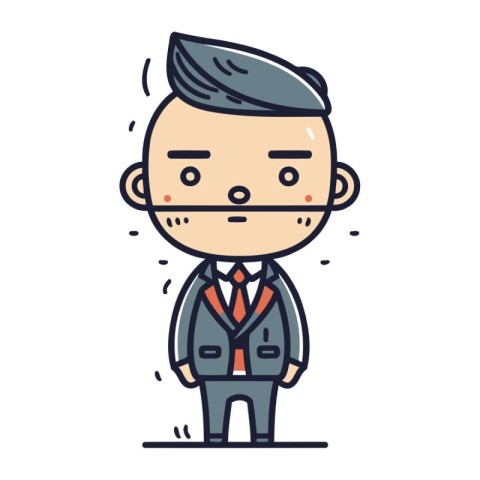 Character illustration design. Businessman wearing suit cartoon.