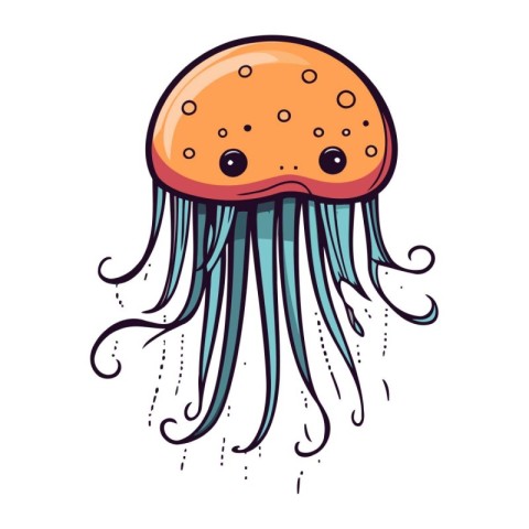 Cartoon jellyfish. Vector illustration of a cartoon jellyfish.