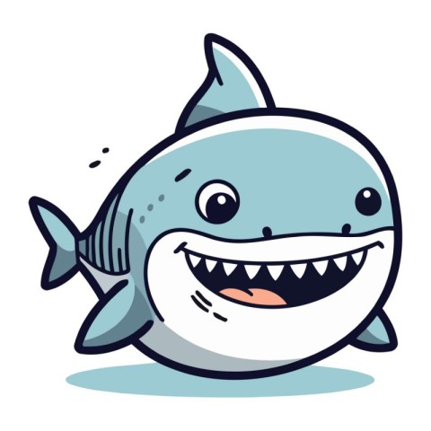 Cartoon shark vector illustration. Vector illustration of funny