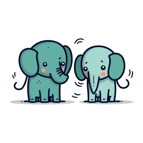 cute elephant cartoon doodle. vector illustration. eps10