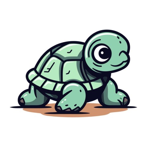 Cute cartoon turtle. Vector illustration of a cute cartoon turtl