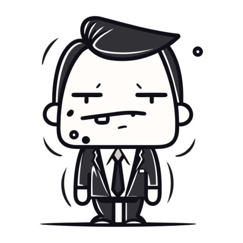 Angry Businessman Cartoon Character Vector Illustration. Busines