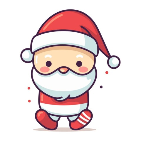 Cute santa claus character. Merry Christmas and Happy New Year v