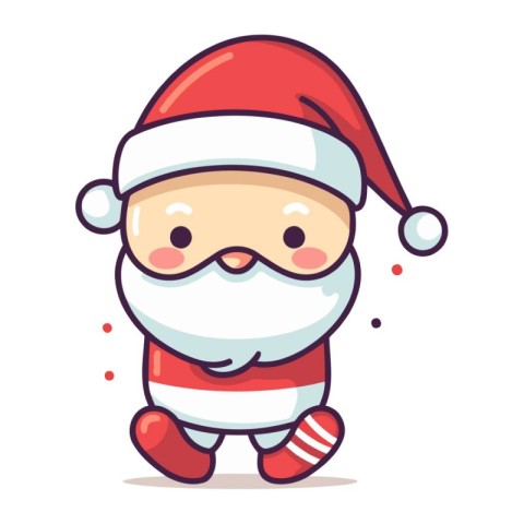 Cute santa claus character. Merry Christmas and Happy New Year v