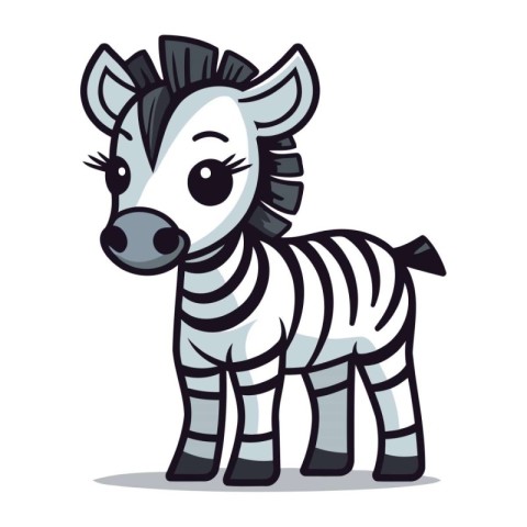 Cute zebra cartoon character vector illustration. Cute cartoon z