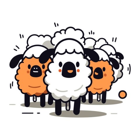 Cute sheep cartoon vector illustration. Cute sheep character des