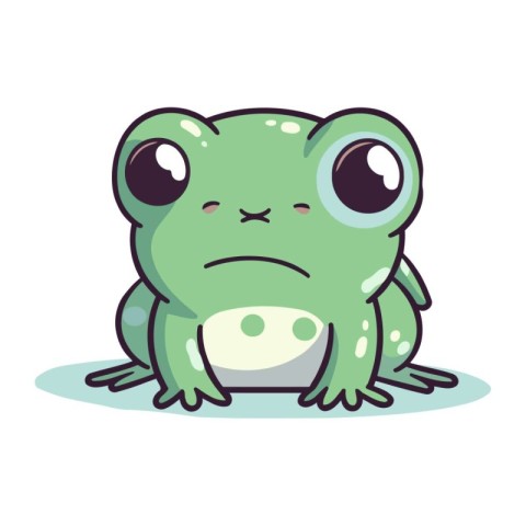 Cute cartoon frog. Vector illustration isolated on a white backg