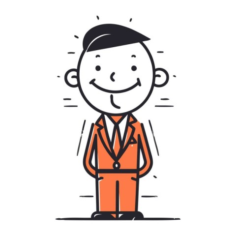 Businessman Smiling Vector Icon. Businessman Smiling Cartoon Cha