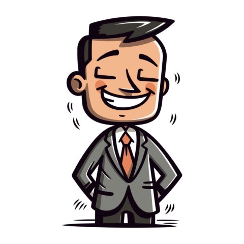 Businessman Smiling Cartoon Mascot Character Vector Illustration