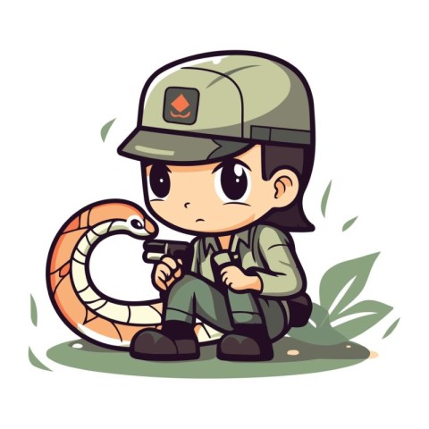 Cute little boy in military uniform sitting and drinking coffee.