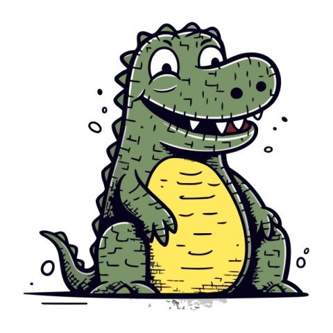 Cartoon crocodile. Vector illustration of a funny crocodile.