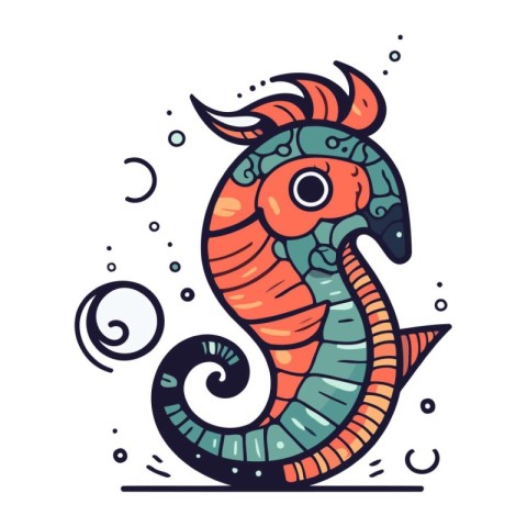 Seahorse zodiac sign. Astrological horoscope. Vector illustratio