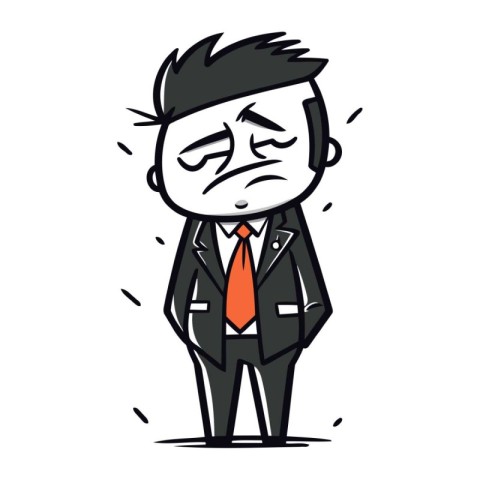 Upset Businessman   Cartoon Vector Illustration