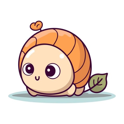 Cute cartoon snail. Vector illustration. Isolated on white backg