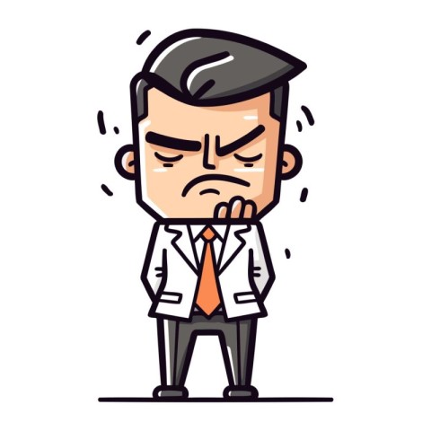 Businessman Crying   Cartoon Vector Illustration