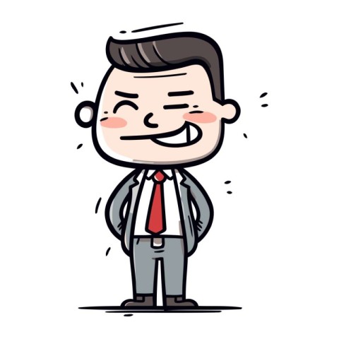 Businessman Smiling   Cartoon Vector Illustration