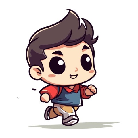 Boy running   Cute Cartoon Vector Illustration