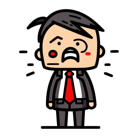 Upset Businessman   Cartoon Vector Illustration