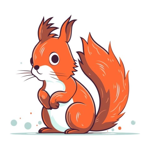 Cute squirrel. Vector illustration. Cartoon style. Isolated on w