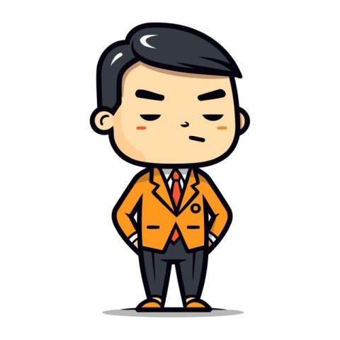 Businessman Wearing Suit   Cartoon Vector Illustration