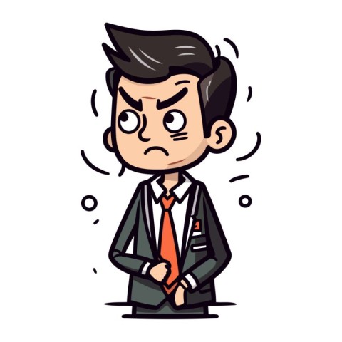 Angry Businessman   Cartoon Vector Illustration