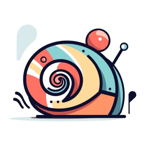 Cartoon funny snail. Vector illustration isolated on a white bac