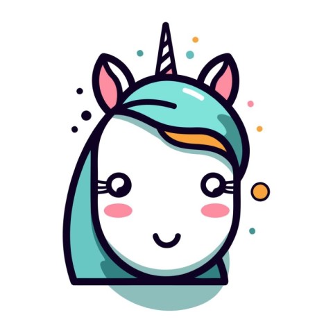 Cute little unicorn. Vector illustration. Isolated on white back