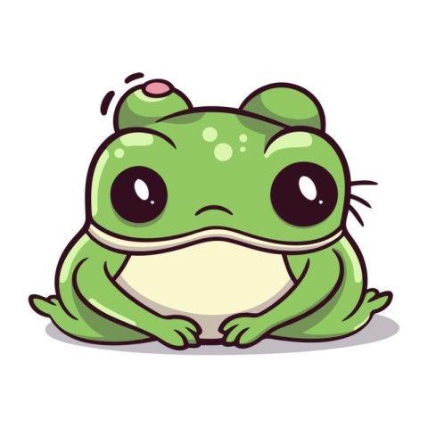 Frog cartoon character isolated on a white background. Vector il