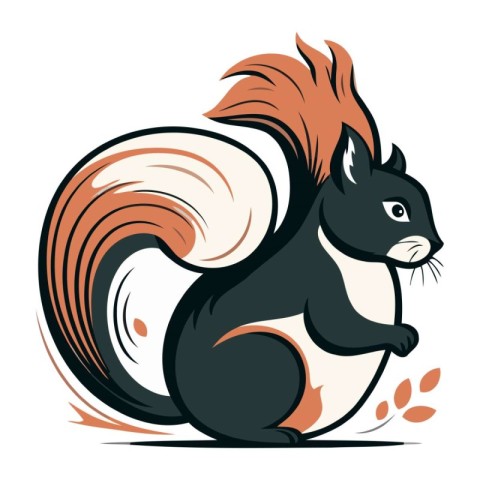 Squirrel. Vector illustration of a squirrel with a black tail on