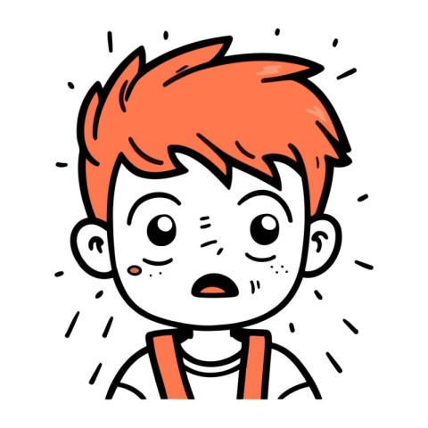 Illustration of a boy with a sad expression on his face.