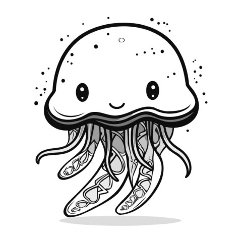 Cute jellyfish. Vector illustration isolated on a white backgrou