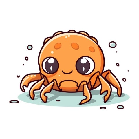 Cute cartoon crab. Vector illustration isolated on a white backg