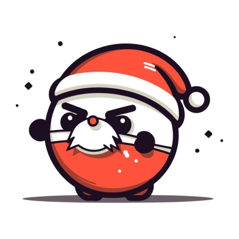 Santa Claus cartoon character. Christmas vector illustration. Cu