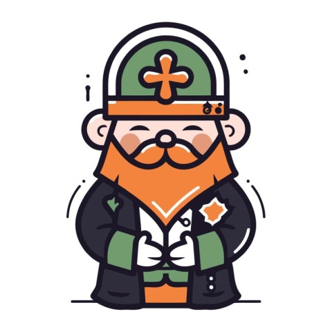 Cartoon St. Patricks Day Leprechaun. Vector illustration