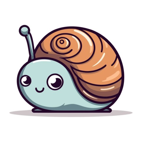 Cute cartoon snail. Vector illustration. Isolated on white backg