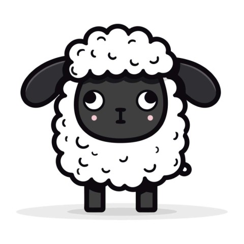 Cute sheep icon. Animal cartoon concept. Flat design. Vector ill