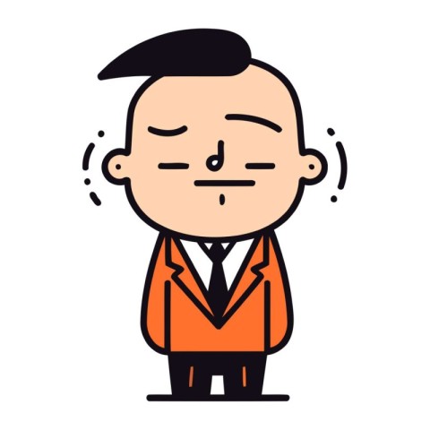 Businessman in a suit with a sad face. Vector illustration.